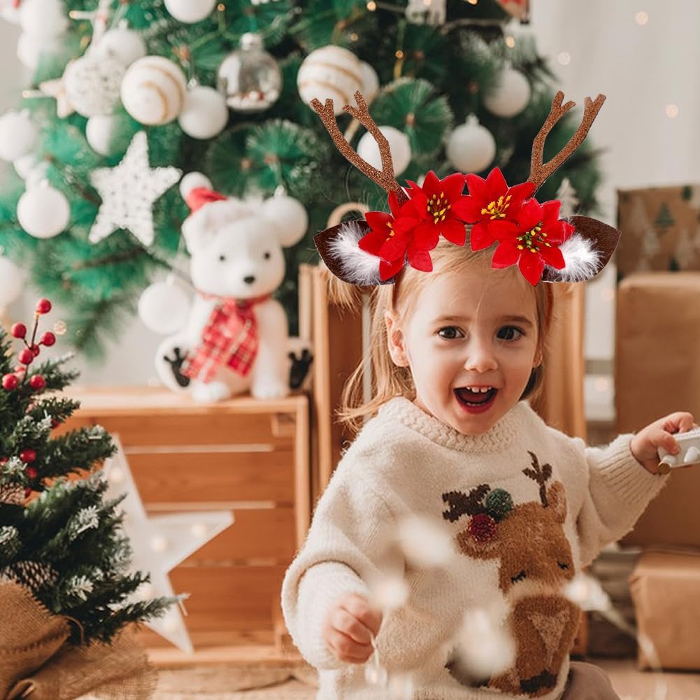 ikasus 3pcs Christmas Clown Hat Santa Tiaras Legs, Reindeer Antlers Elf Hat for Kids Christmas Party