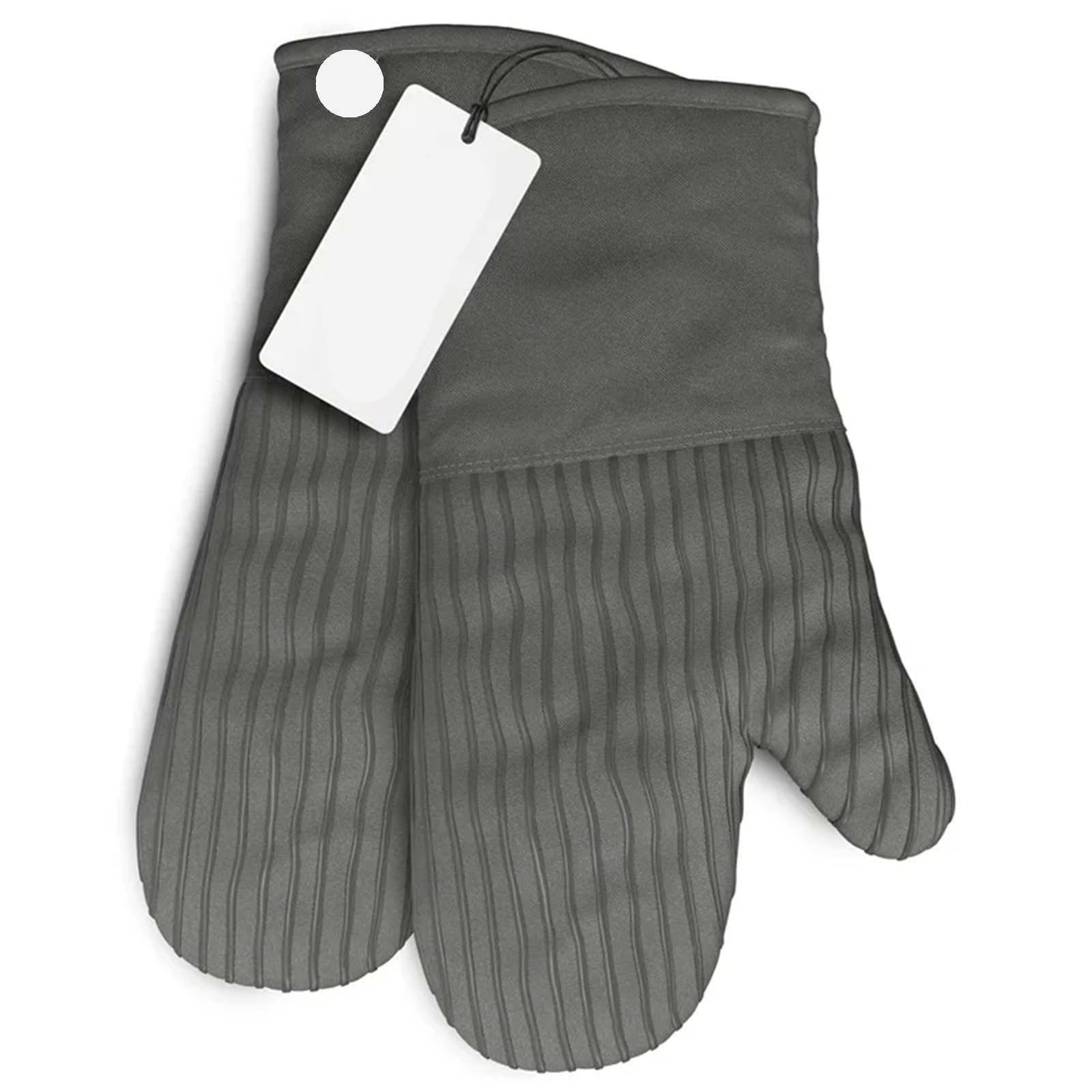 Heat-Resistant Oven Mitts - Set Of 2 Silicone Kitchen Mitt Gloves(Grey)