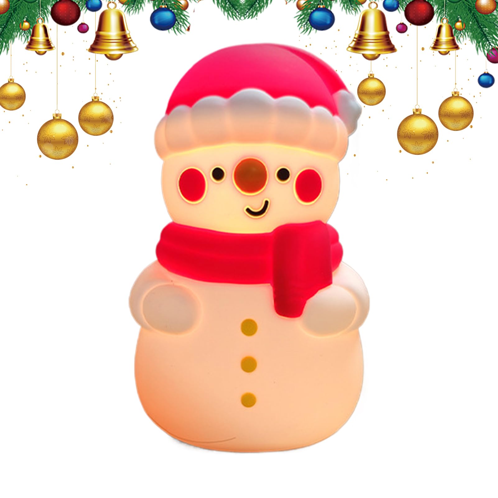 Veilleuse bonhomme de neige clignotante lumière décorative hiver avec minuterie