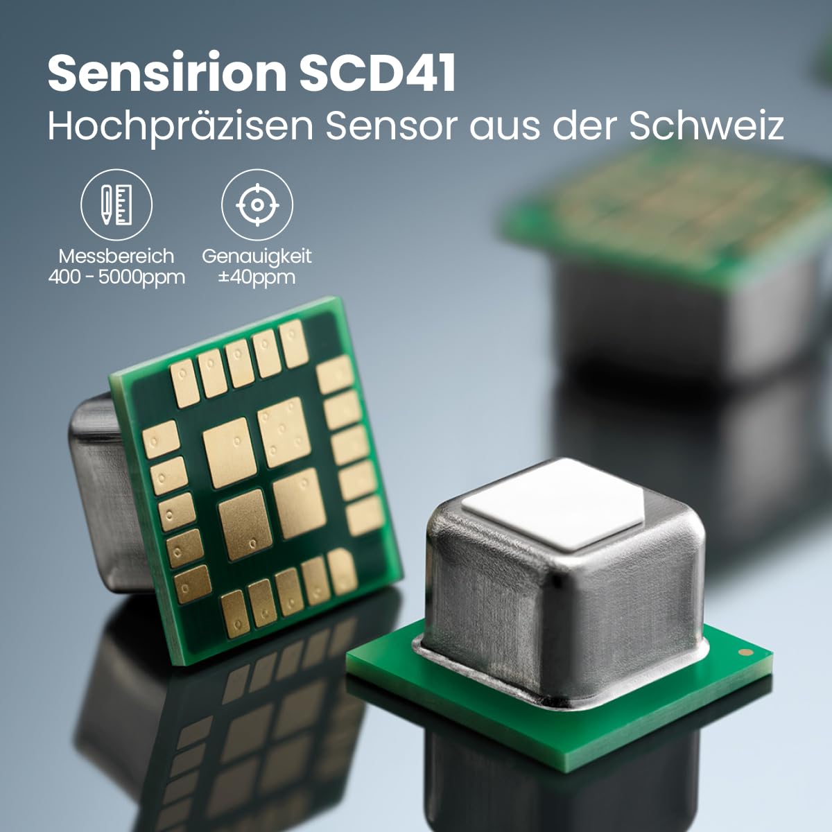 Newentor CO2 Messgerät, NDIR, 4 CO2-Konzentrationsstufen mit Alarm, Batteriebetrieb & USB-Anschluss, Schwarz