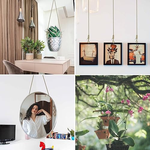 Miniatura 2 de Kit para colgar cuadros, kit para colgar espejos, ajustable, resistente, con accesorios de alambre para espejo de marco 78 pulgadas x 116, 50