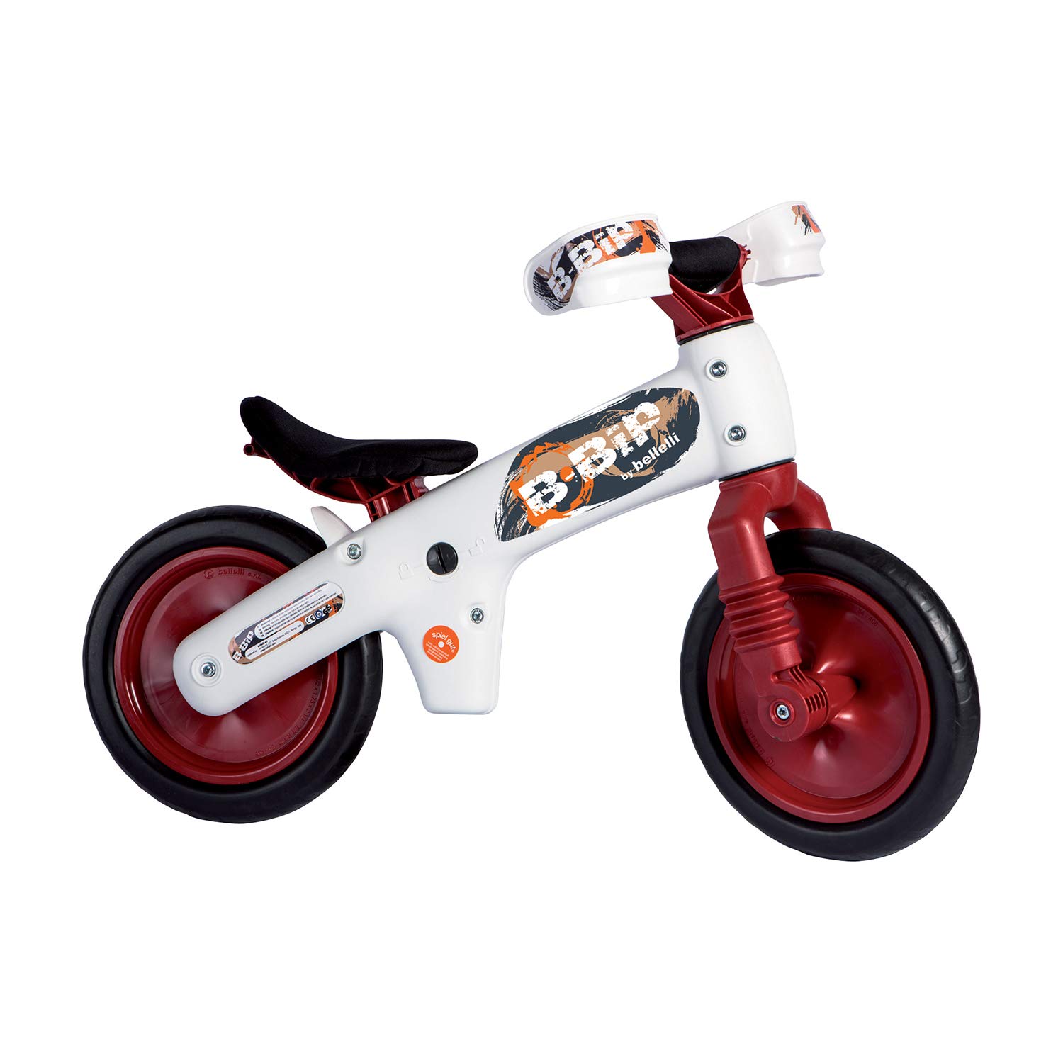 b bellelli B-Bip - Bicicletta senza Pedali - per Bambini da 2 a 5 Anni, Peso Massimo 33 kg - Utilizzo all'Interno e all'Esterno - Bianco e Rosso