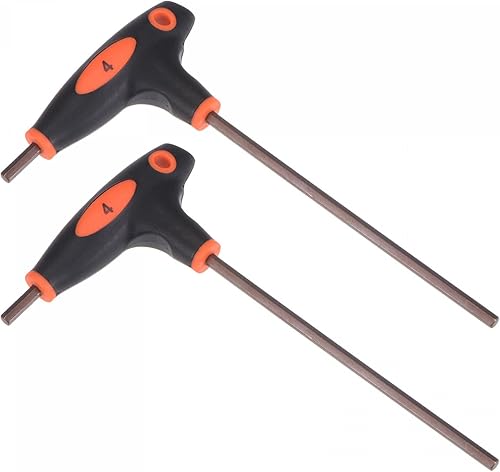 uxcell Llave hexagonal de 0.157 in con mango en T de doble extremo, acero métrico S2 2 piezas