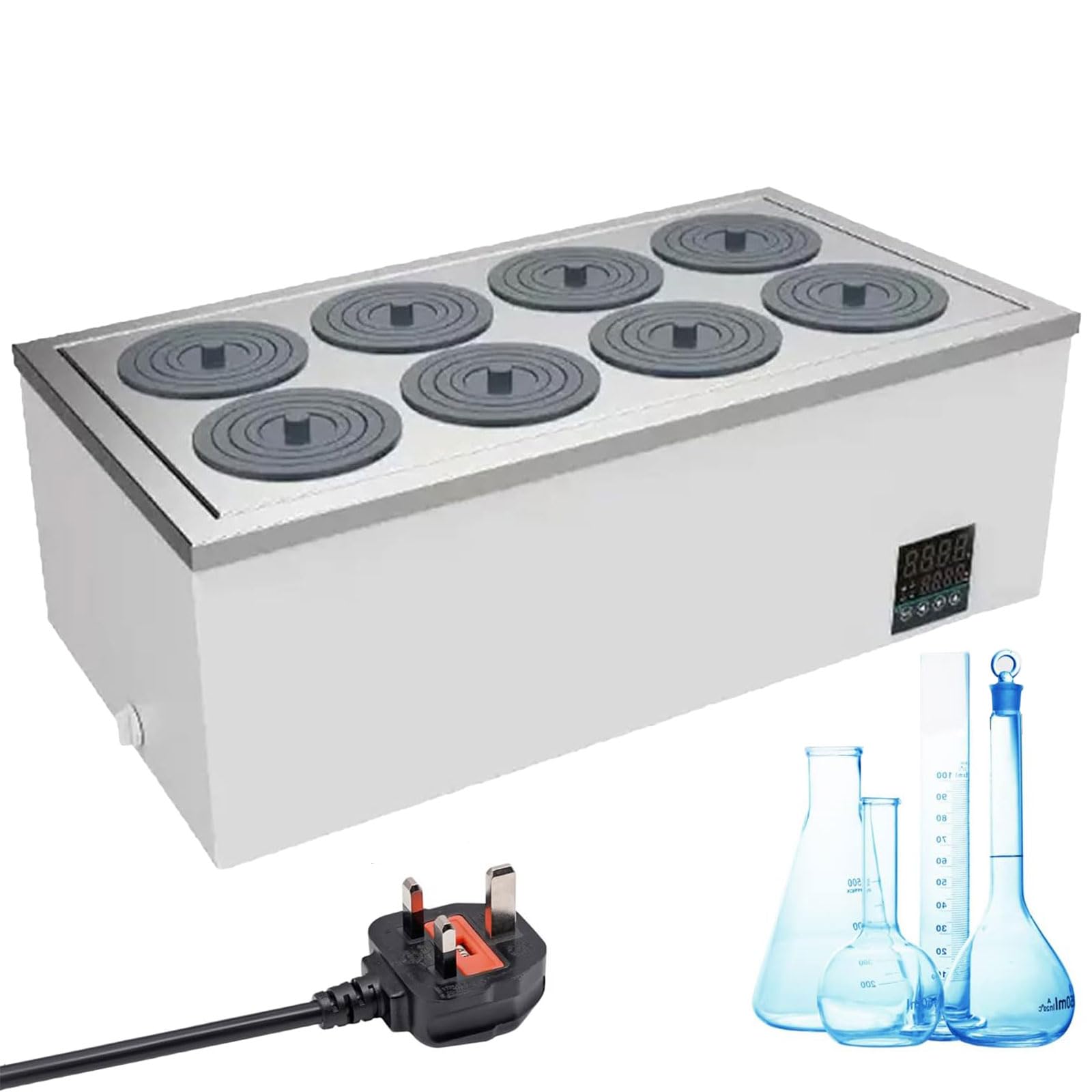 Baño María Digital De Laboratorio, Calentador Termostático Digital para Baño de Agua, Aberturas Seleccionables, Calentamiento Rápido, para Uso en Laboratorio, Calentamiento de Alimentos