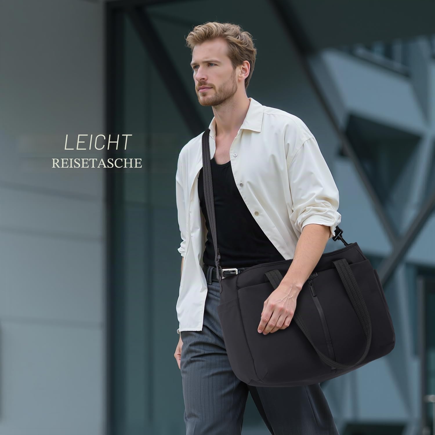 Timeet Arbeitstasche Damen Herren mit Laptopfach, Tote Bag mit Reißverschluss, Uni Tasche Lehrertasche Damen Herren mit Abnehmbarem Schultergurt für Schule, Büro, Geschäftsreise und Freizeit Braun