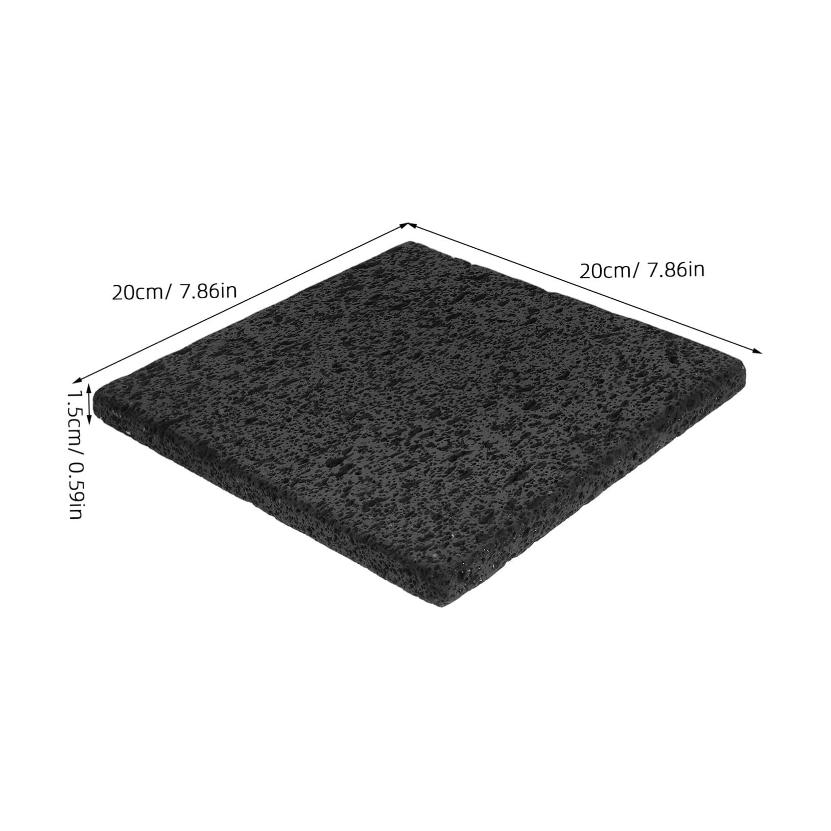 VICASKY Pietra Lavica per Cottura Coreana in Roccia Nero, 20x20x1.5 Cm, Padella per Grigliare senza Fumo per Casa e Cucina Indoor Design Tradizionale