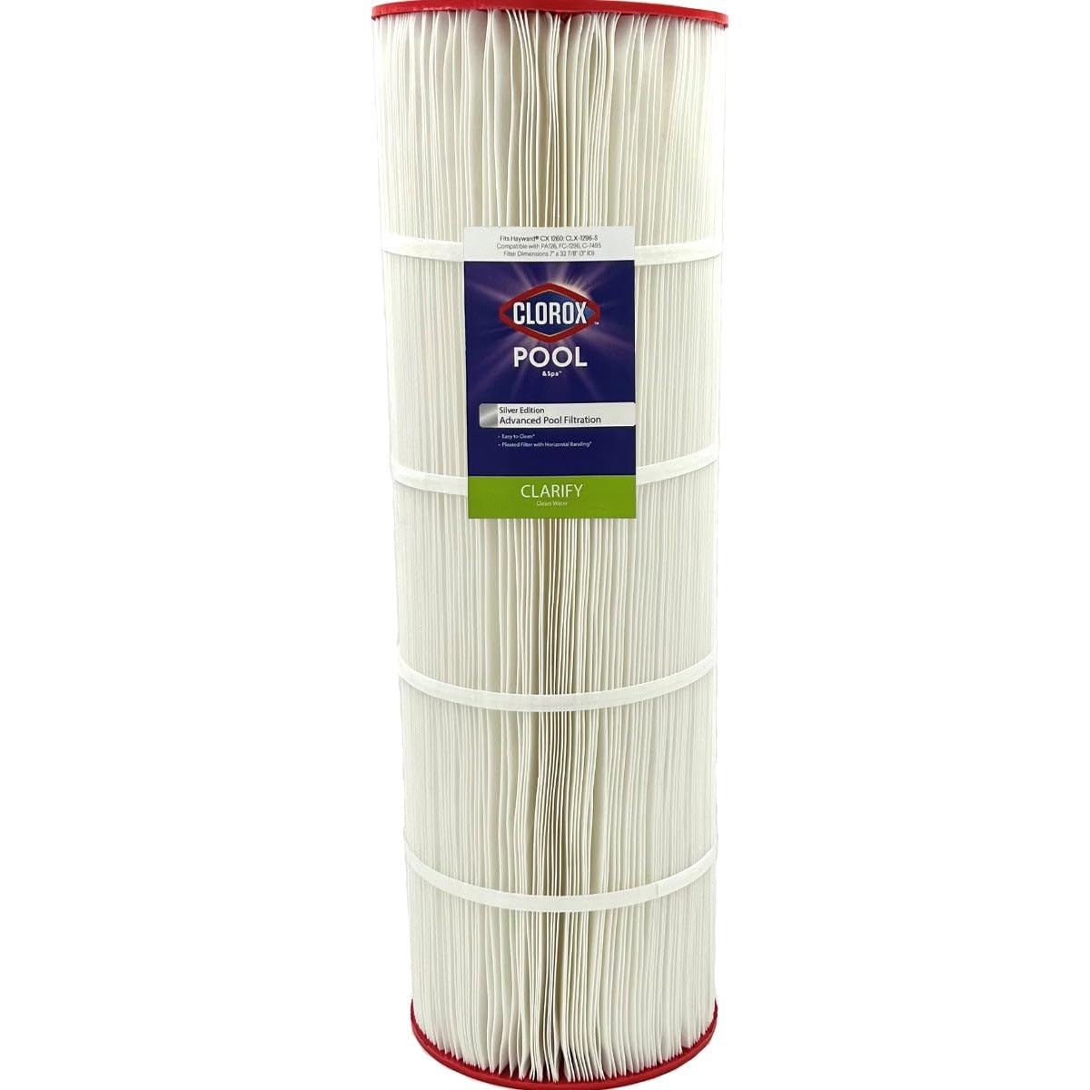 Clorox Silver Edition Advanced Pool Filter (4-Pack) | Replacement for Hayward CX 1260, Unicel C-7495, Pleatco PA126, Filbur FC-1296, and More | 125 sq ft Pleated Filter Media