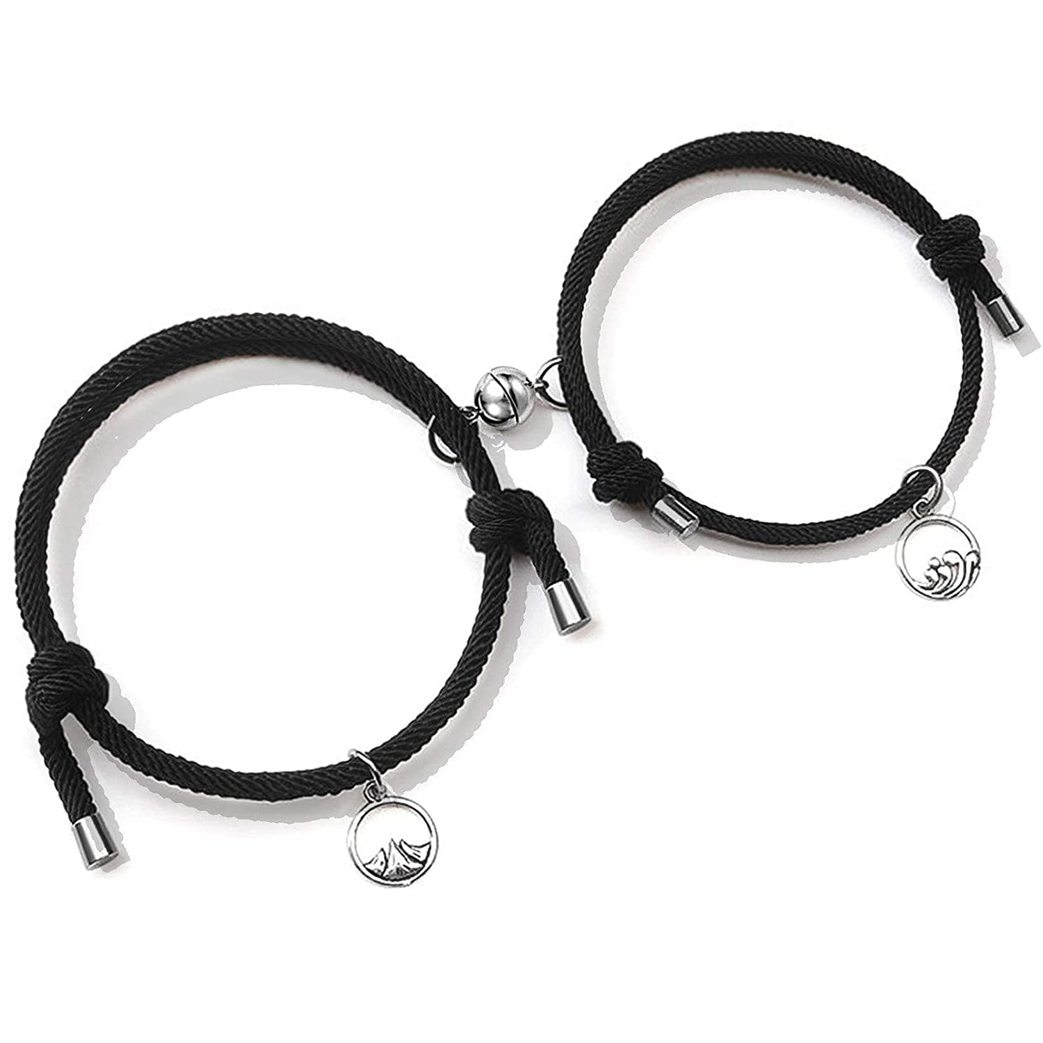 Spotlight 2PCS|SET Couple Magnetic Attraction Matching Bracelets for Women Men | Metal Ball shaped Magnet Attractive Wristband Gifts for Lover/Friend, Gift for Valentine Day (Color: Black) (B09WLP94DT) Amazon Price History, Amazon Price Tracker