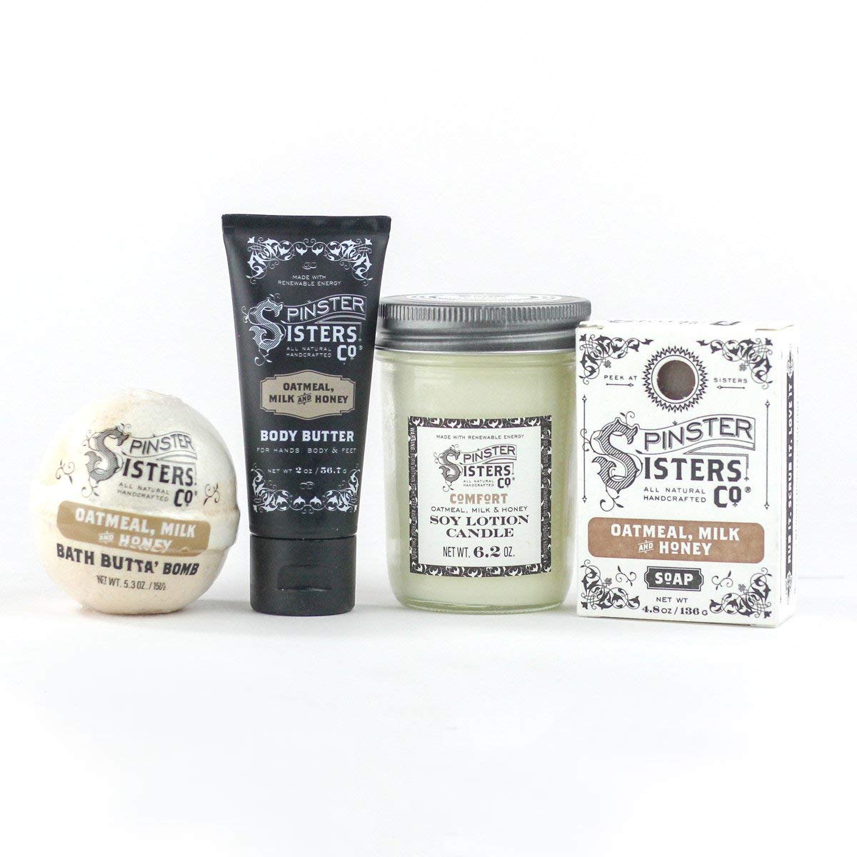Home Spa Day Gift Set by Spinster Sisters Co. - Oatmeal, Milk, and Honey