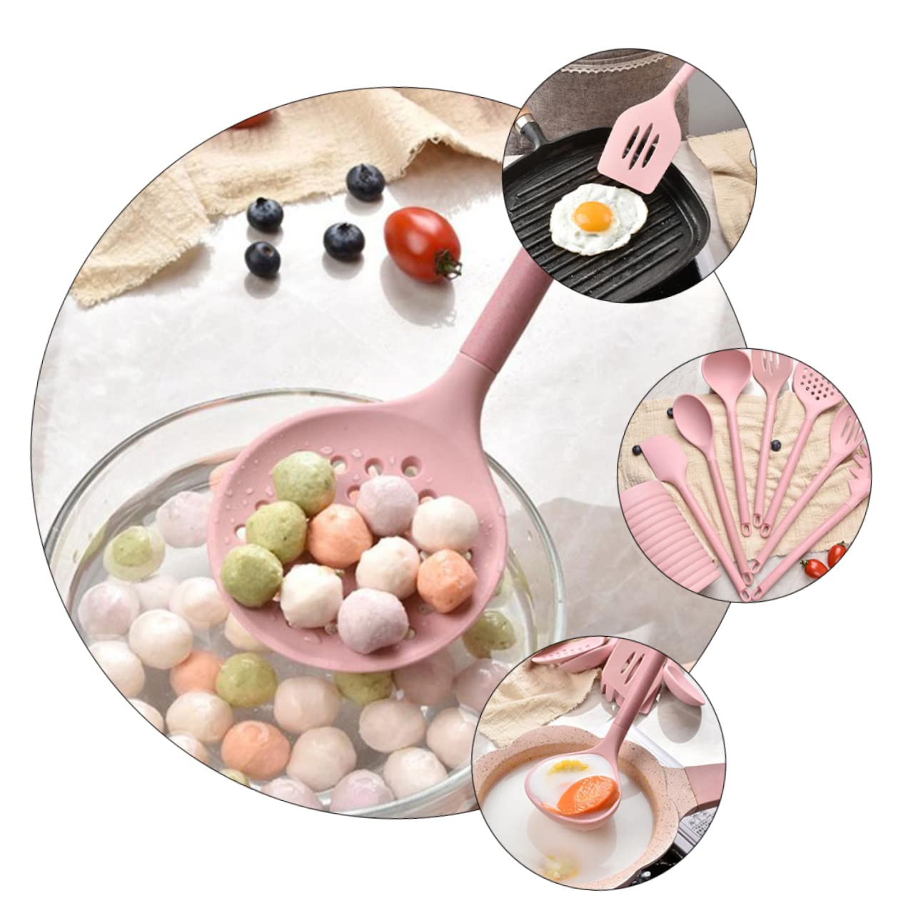 1satz Spatel Set Mit Holzgriff Teiliges Küchenutensilien Set Rosa Für Koch Und Backanwendungen Hitzebeständig Und Spülmaschinengeeignet