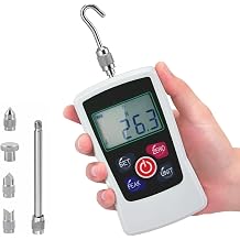 Digital Force Gauge, 50N Digital Pull Tester Dynamometer, 4 Types Unit N, kg, lb, oz Real-Time/Peak/First Peak Modes, High-Precision Pressure Push-Pull Meter for Quality Control