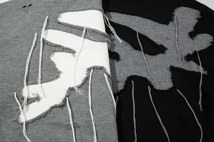 Sweaters Y2K Men - Stylish Fringed Knit Sweater for Men and Women-Street Style3