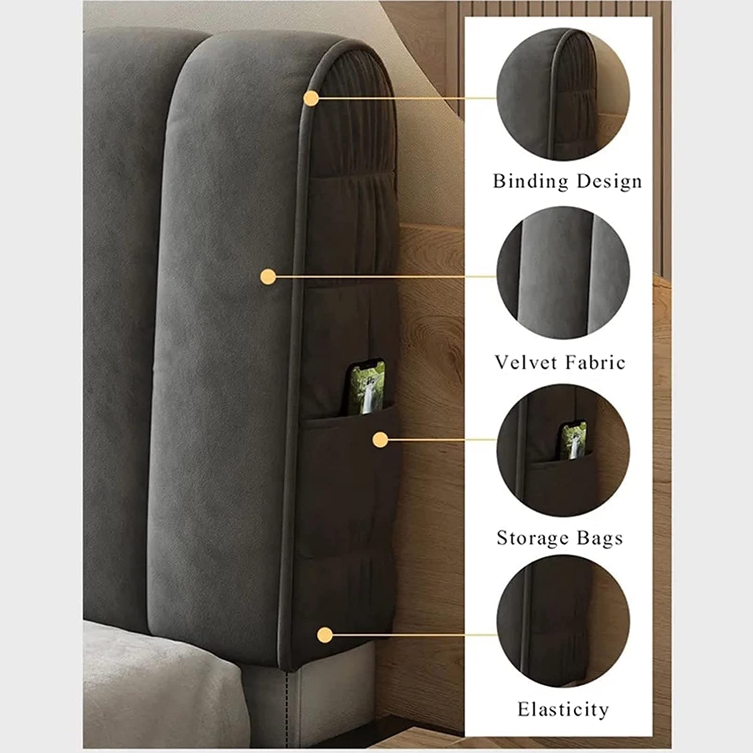 Dubbele/enkele hoofdeinde hoes, stretch bed hoofdeinde hoes Kingsize hoofdeinde rugleuning hoes wasbaar All-inclusive stofdichte hoofdeinde beschermhoes (Kleur: Kleur-8, Maat: 220(86.6 Dubbele/enkele hoofdeinde hoes, stretch bed hoofdeinde hoes Kingsize hoofdeinde rugleuning hoes wasbaar All-inclusive stofdichte hoofdeinde beschermhoes (Kleur: Kleur-8, Maat: 220(86.6