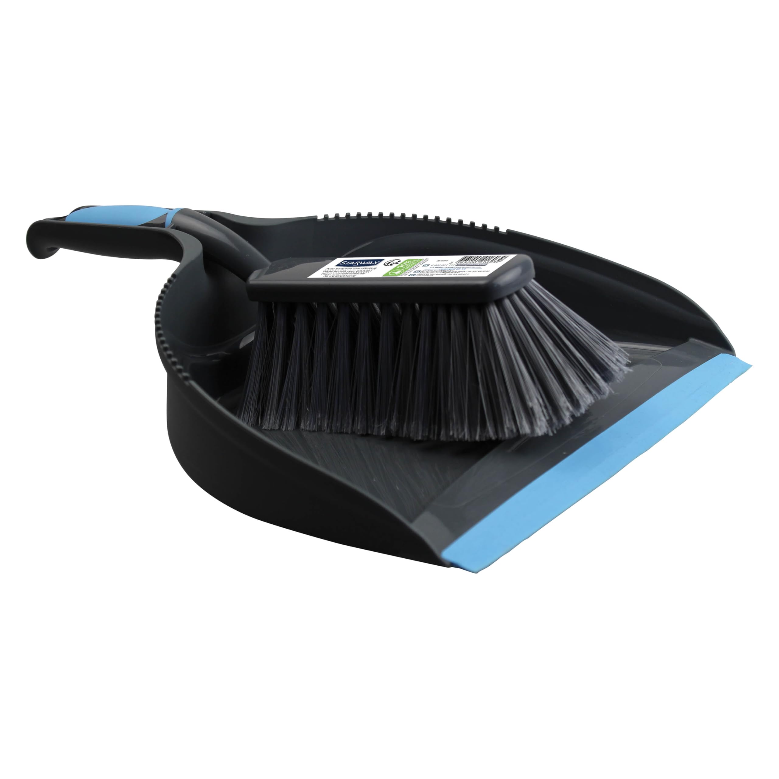 STARWAX - Kehrgarnitur - Zum Aufkehren zwischendurch - Gezahnter Rand - Ergonomisch - Gesplisste Borsten zur Staubaufnahme - 33 cm