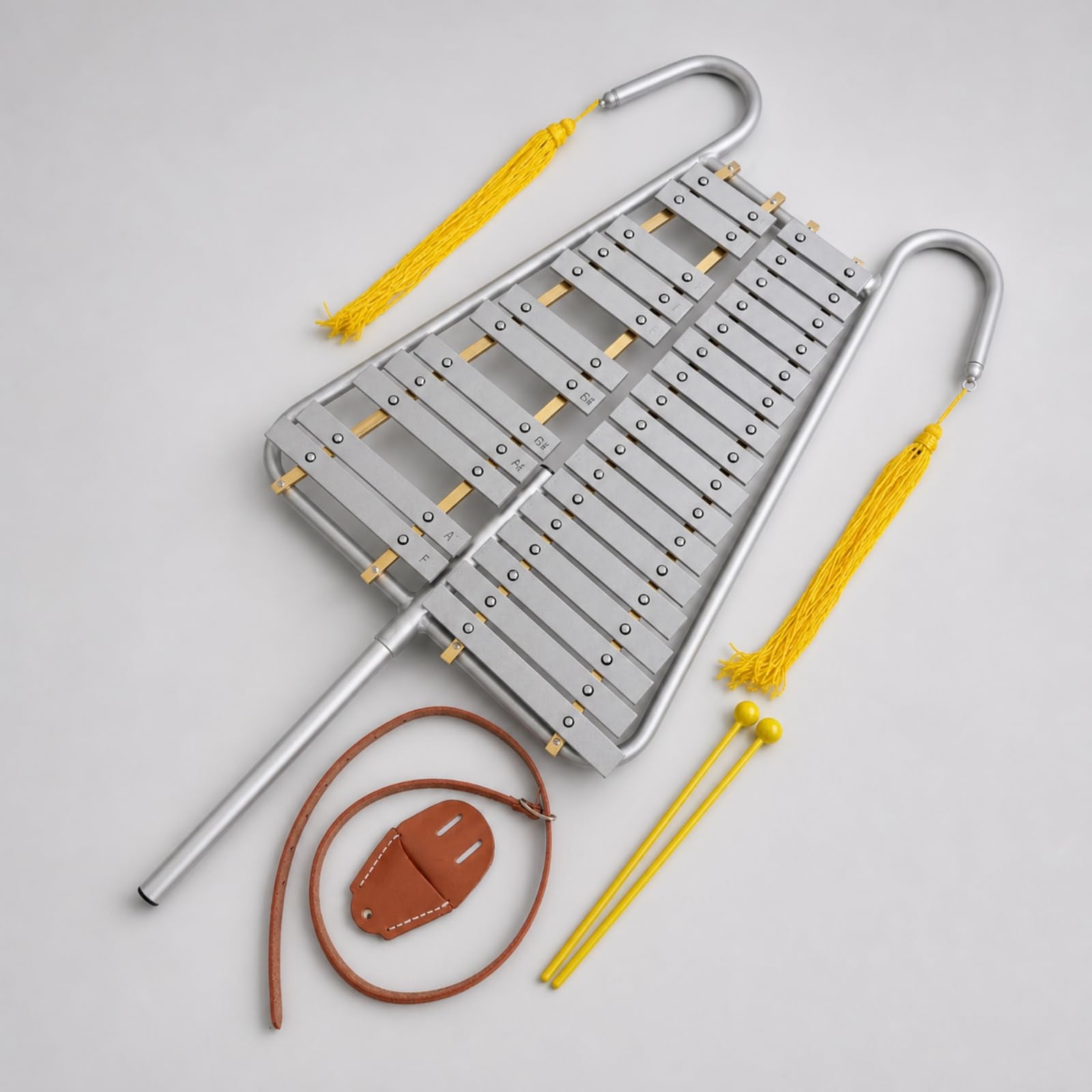 Glockenspiel da Marcia Leggero Metallofono con Tracolla Compatto Strumento Musicale a Percussione per Musicisti, Studenti, Concerti