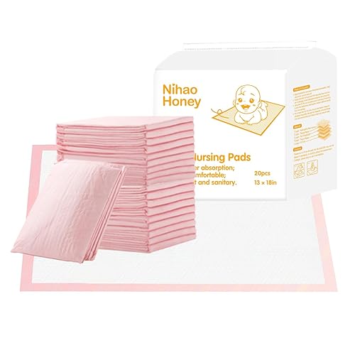 Cambiador desechable para bebé, paquete de 20 cambiadores de pañales portátiles para bebé, almohadillas impermeables (rosa, 13 x 18 pulgadas)