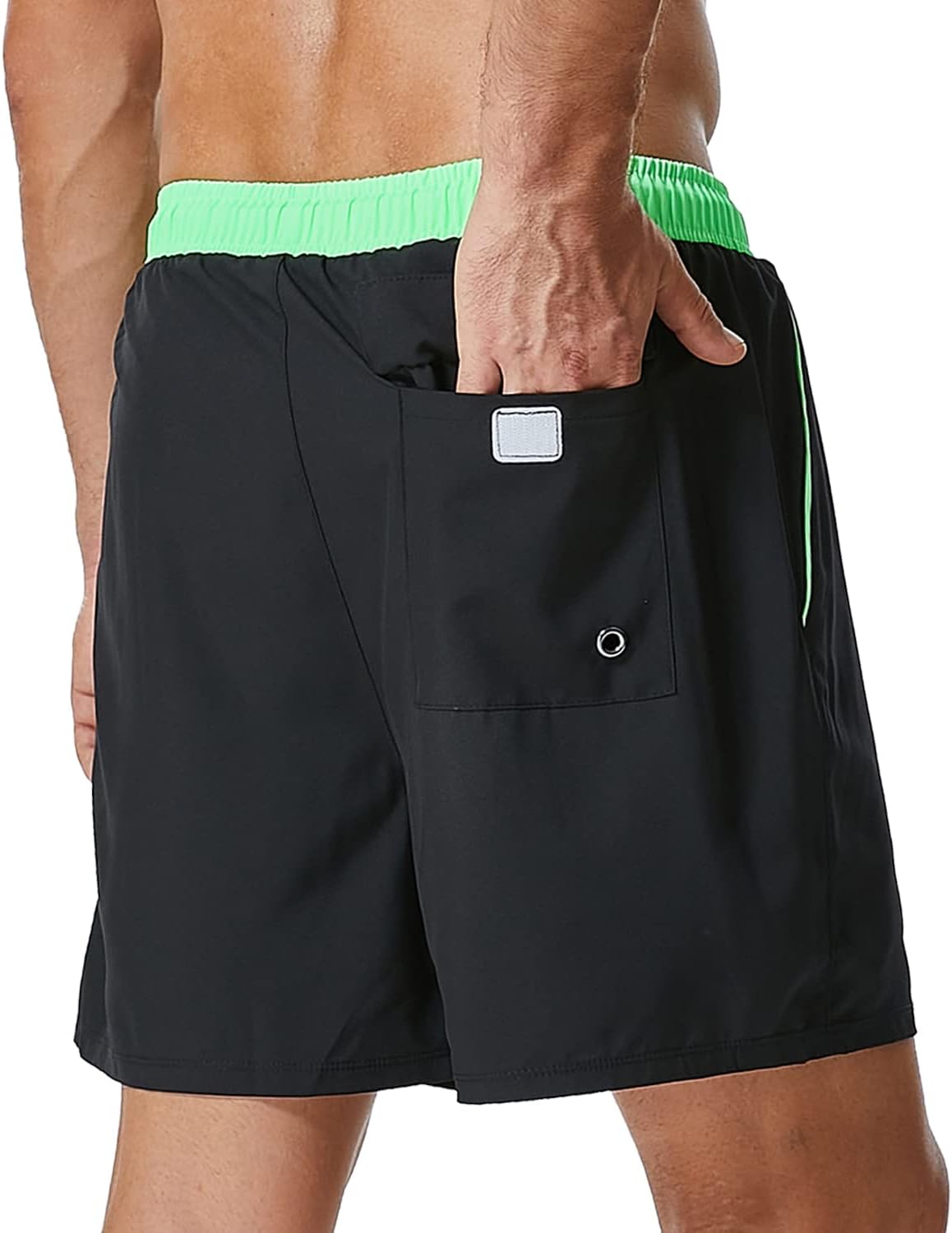 SILKWORLD Mens Swim Trunks with Compression Liner 2 in 1 Quick Dry Bathing Suit Beach Shorts with Zipper Pockets thumbnail