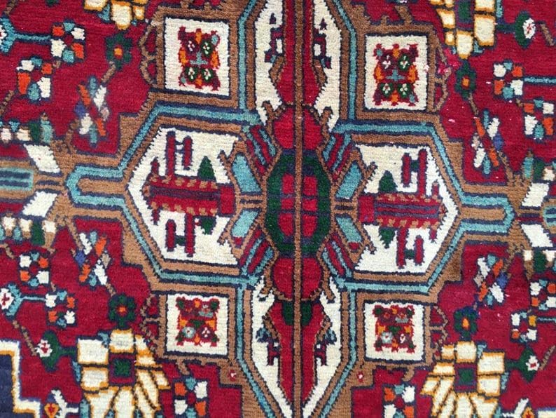 Hand Knotted 7x9 Afghan Turkoman Rug Vintage Style Traditional Turkish Large Area Rug for Bedroom & Living Room 288 x 210 cm