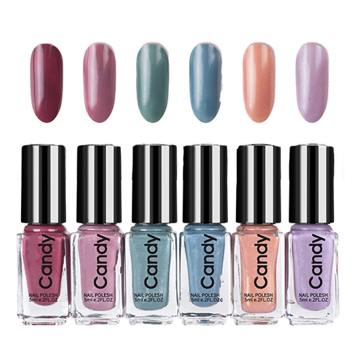 Set of 4 Tophany Nail Polish Set Quick Dry Long Lasting and Not Easy to Peel Off Nail Polish Nail Art for Women and Girls(6 Bottles)