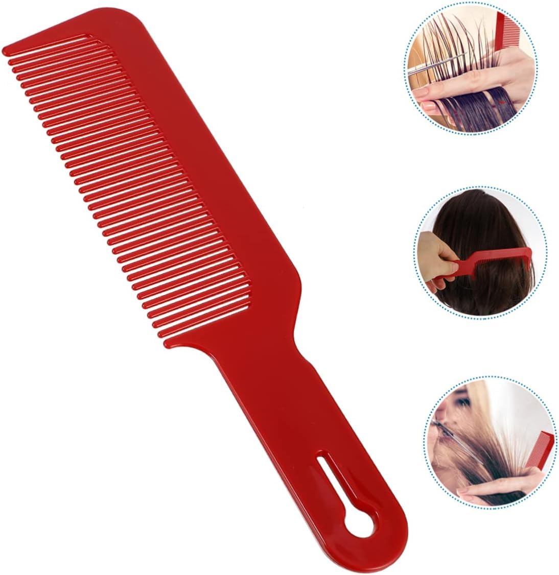 drewniany grzebień, Drewniany grzebień z drzewa sandałowego 6 szt. grzebienia fryzjerskiego Drewniane grzebienie szczotka do włosów okrągły, rzadki(Redx3pcs,21.8X4.9cmx3pcs)