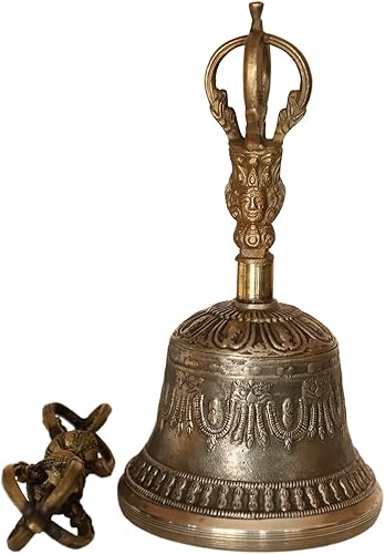 , Tibetan Bell & Dorje, grande con regalo de elefante gratis