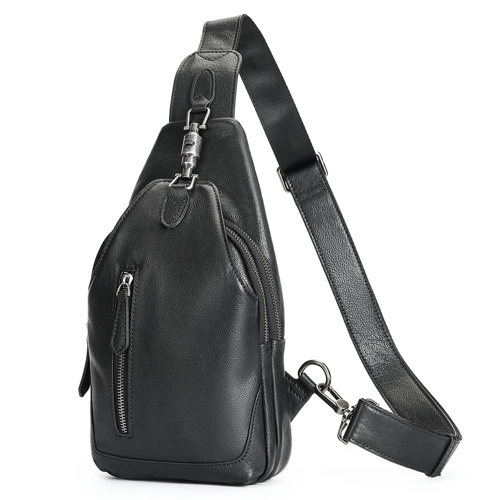 Genuine Leather Crossbody Sling Bag Handmade Classic Vintage Shoulder purse daypack Backpack-image-5