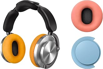 Bundle - Dyson OnTrac™ Over Ear Wireless Headphones in CNC Aluminum with Oyster Pink Ear Cushions + Ceramic Blue Ear Caps - Noise Cancelling, Up to 55 Hours Battery Life(2), Customizable
