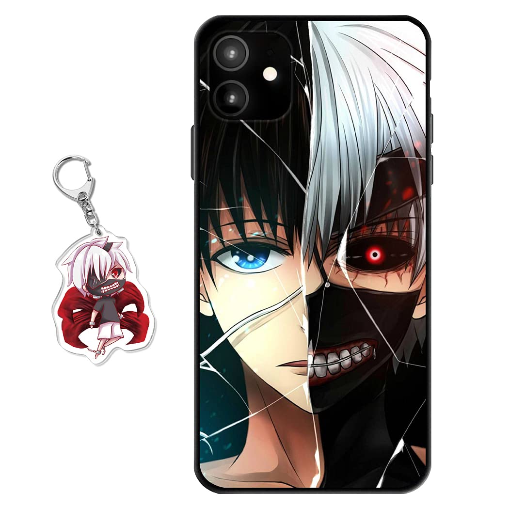 Staremeplz Compatible with iPhone 14 Case Anime Design [with Figure Keychain], Soft Silicone TPU Animation Phone Case for iPhone 14