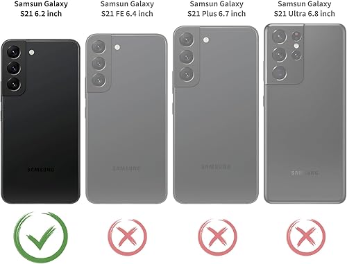 Miniatura 2 de Funda tipo cartera desmontable 2 en 1 para Samsung Galaxy S21 con tarjetero de crédito, bloqueo RFID, funda protectora de piel sintética con tapa