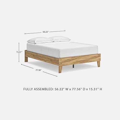 Miniatura 136 de Signature Design by Ashley - Base de cama con plataforma de granja casual Shawburn, tamaño matrimonial, cal desgastada Encalar,Gris (rustic