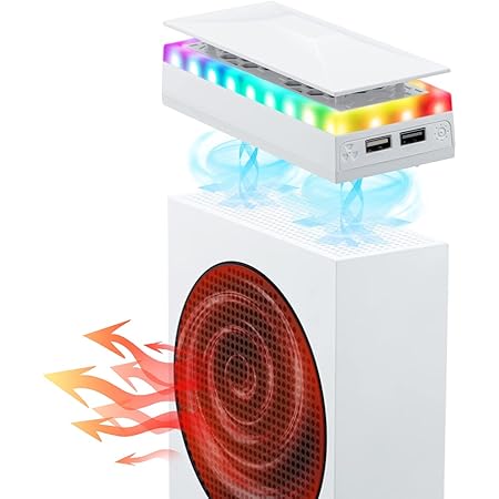 Ventola Di Raffreddamento USB Per Xbox Series X - Con Controllo Temperatura E LED RGB | 3 Velocit&agrave; E Risparmio Spazio