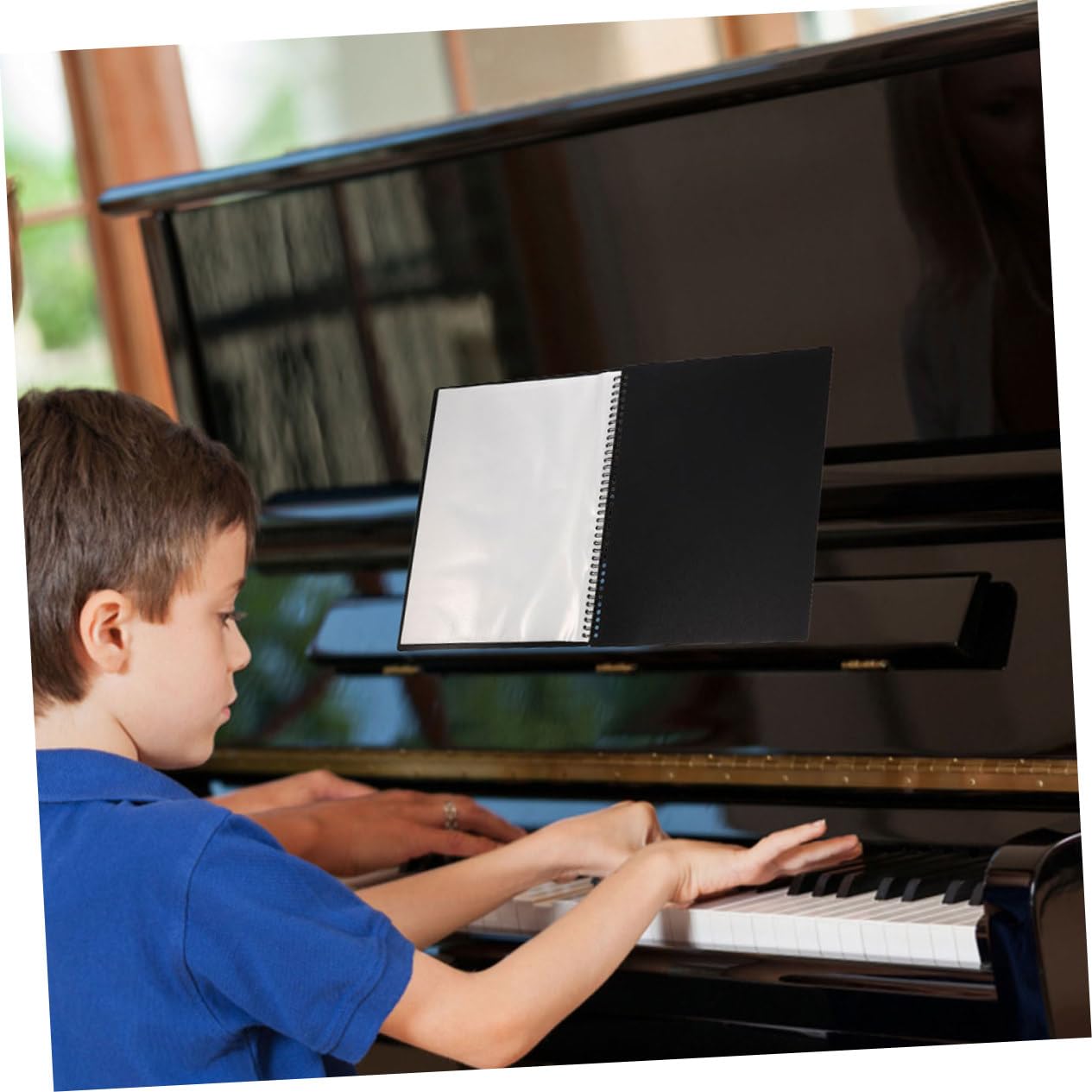 HEMOTON 2pezzi Raccoglitore Spartiti Musicali con Inserti Trasparenti Cartella di Carta Ispessita per Organizzazione e Conservazione Pagine Adatto per Pianoforte e Altre Performance
