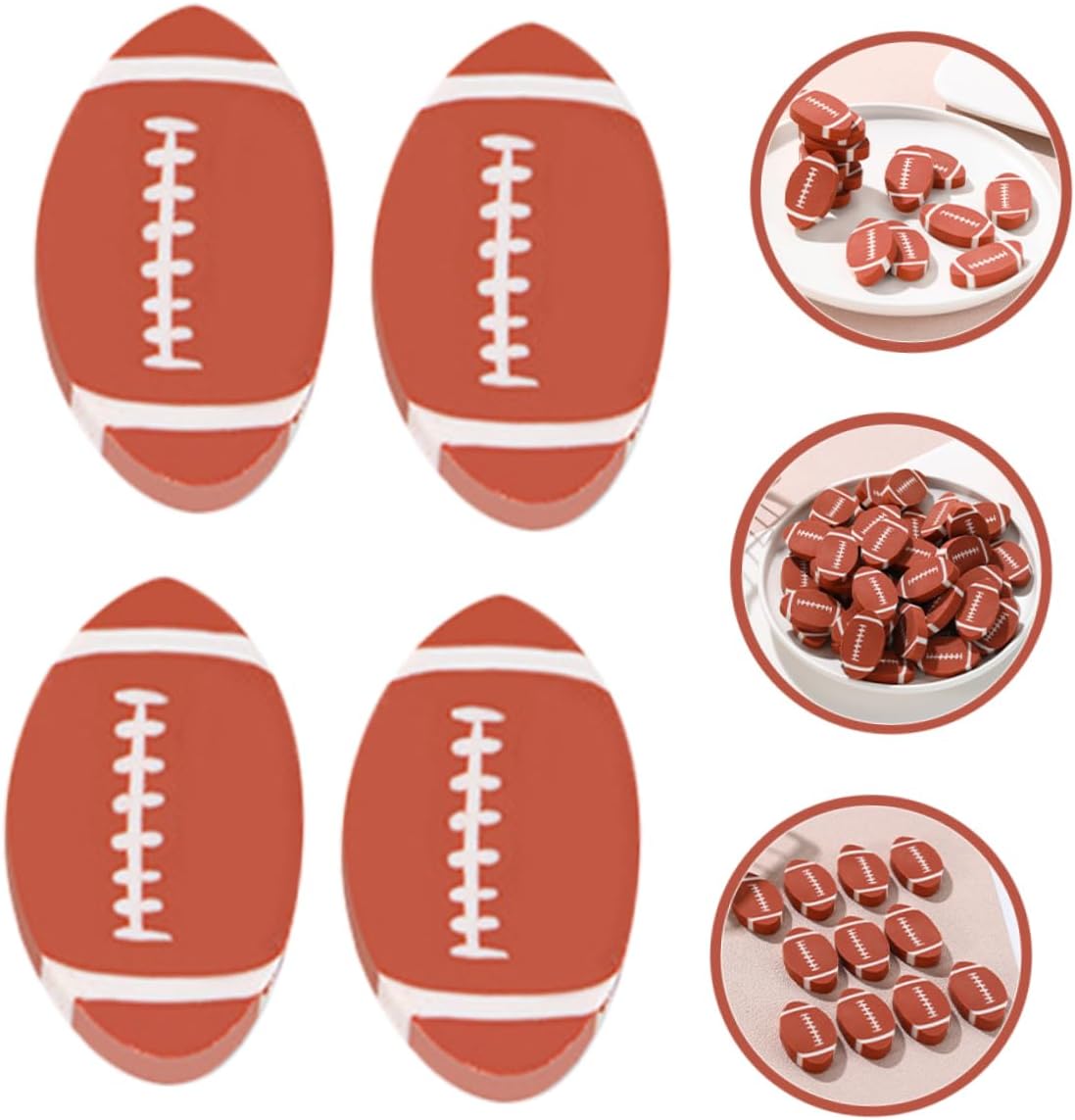 100pcs Rugby Shaped Erasers Fun Decorative Erasers for Artists Students Safe TPR Material for Writing Drawing for Classroom Rewards Creative Projects