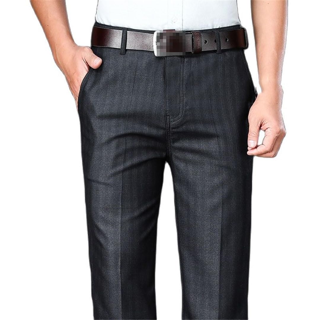 Vogrtcc Pantaloni da Abito da Uomo da Uomo Dritti E Larghi A Righe Casual