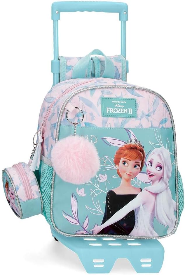 Disney Frozen Memories Mochila Preescolar con Carro Azul 21x25x10 cms Poliéster 5,75L