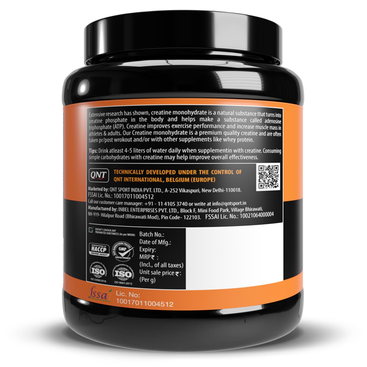 QNT Creatine Monohydrate | 250g | 83 Servings | 100% Pure & Micronized Powder | FSSAI-Tested | Enhanced Performance & Muscle Growth — Amazon image 3