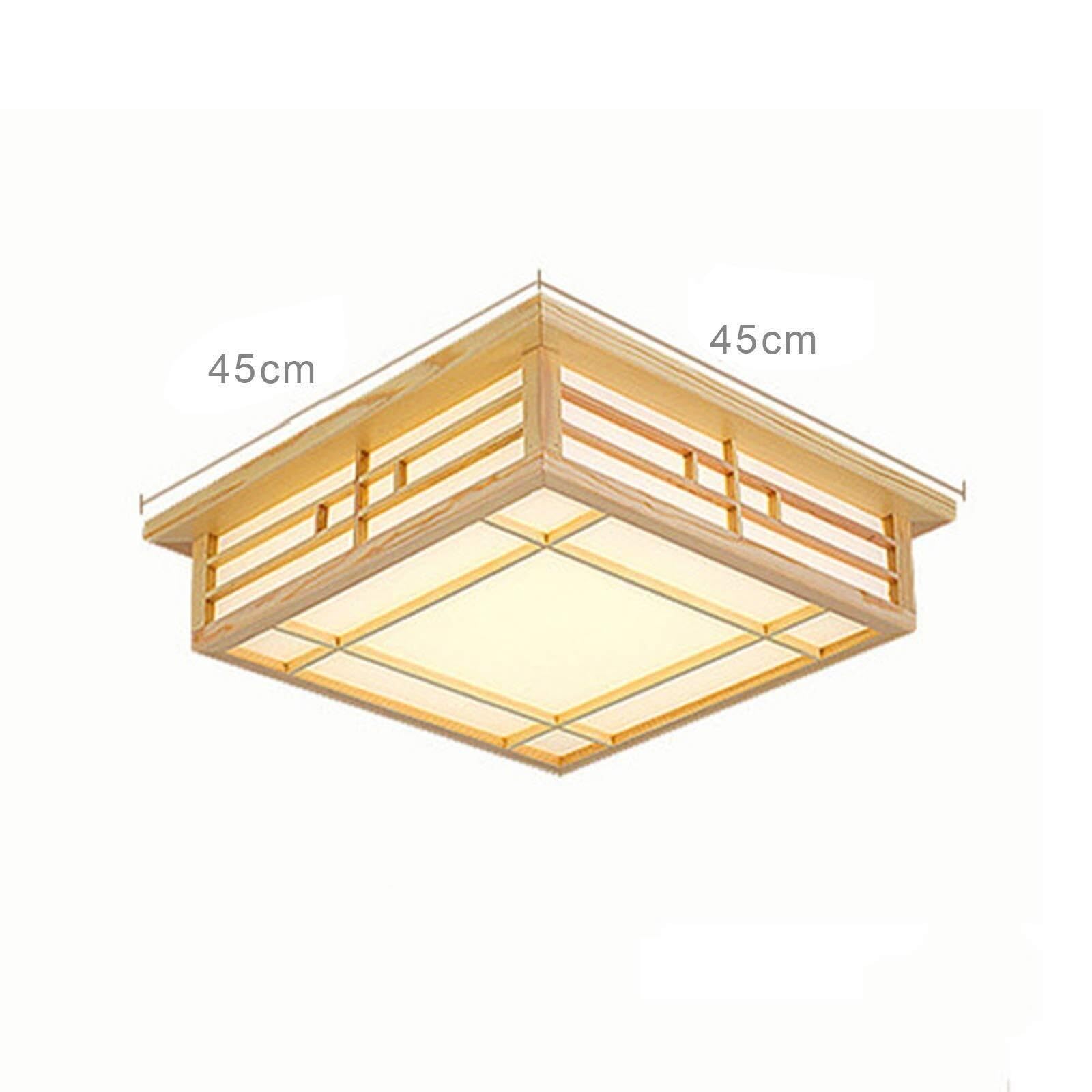 Nordische quadratische LED Deckenleuchte, minimalistische Holzleuchte