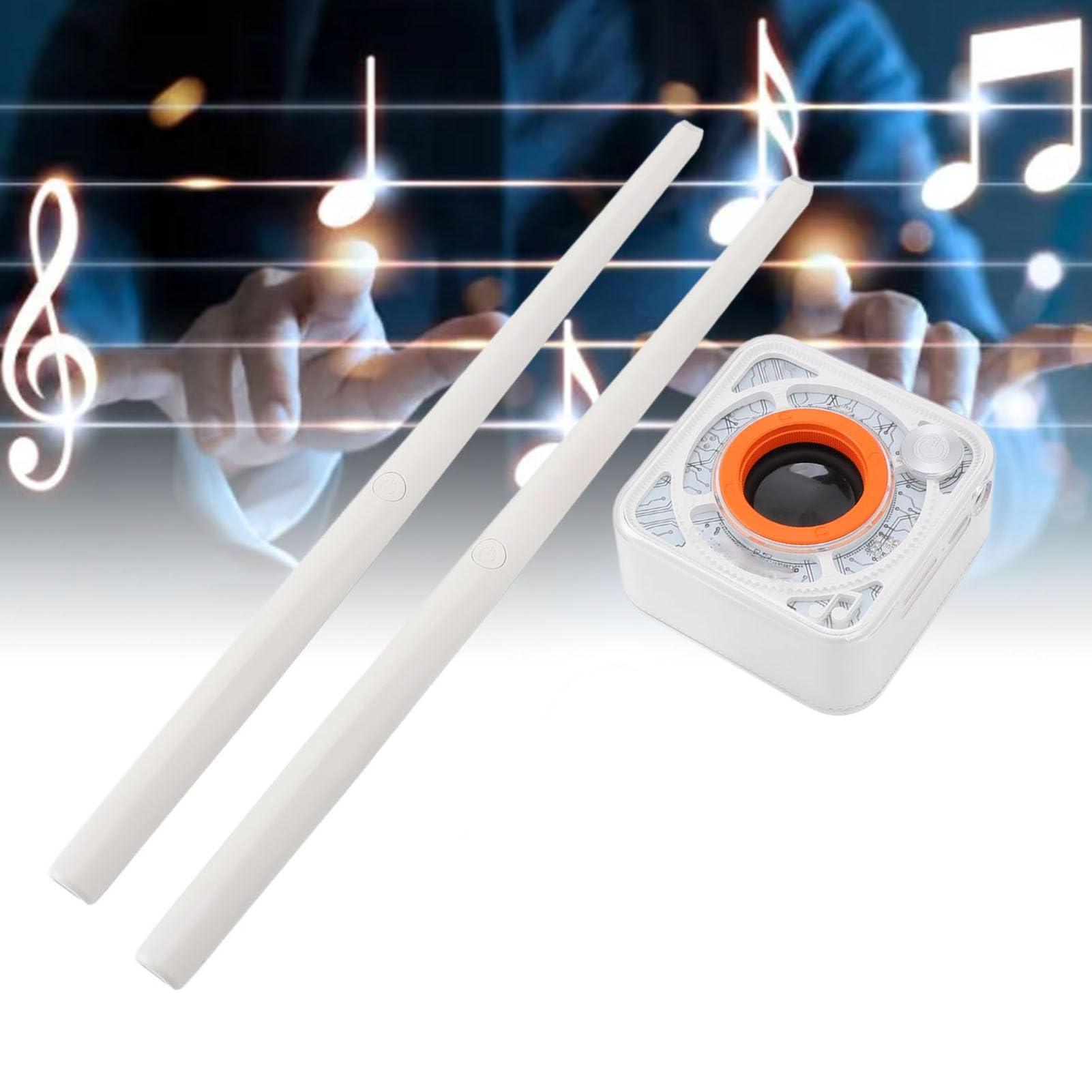 Elektronisches Air Drum Set, 3D Bewegungserkennung Virtuelle Drumsticks, Tragbares Klangkörper Drum Kit mit Lautsprecher für Zuhause und Draußen