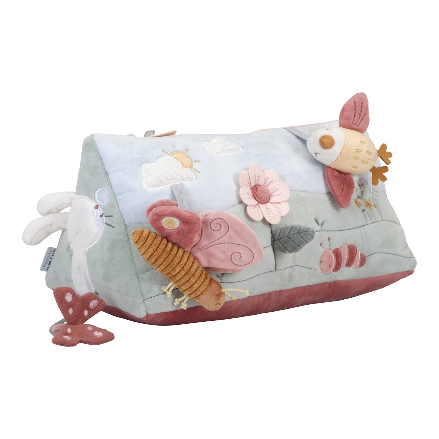 Little Dutch Fühldreieck Activity Spielzeug Stoff Baby rosa - Flowers & Butterflies