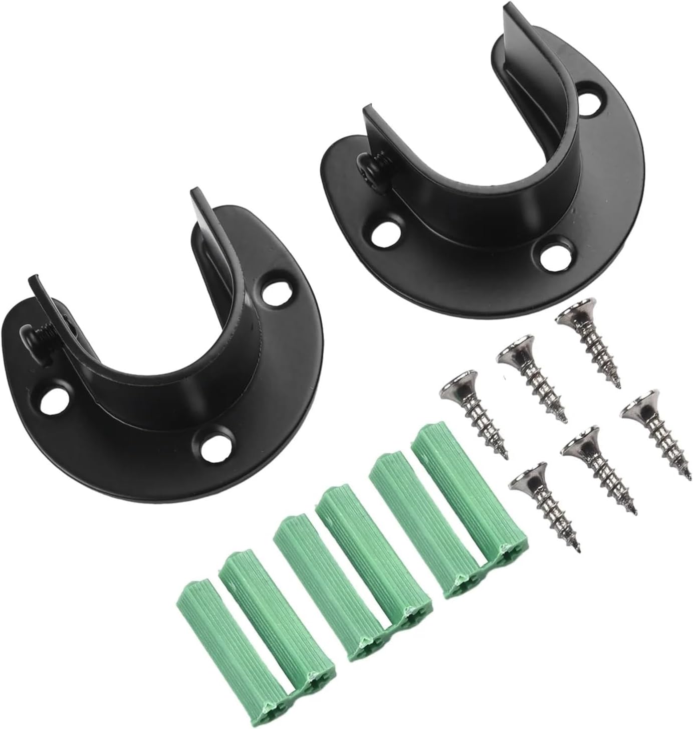 Closet Rod End Support 12pcs Closet Bracket End Holder U Shaped Hanger Heavy Duty(26mm)