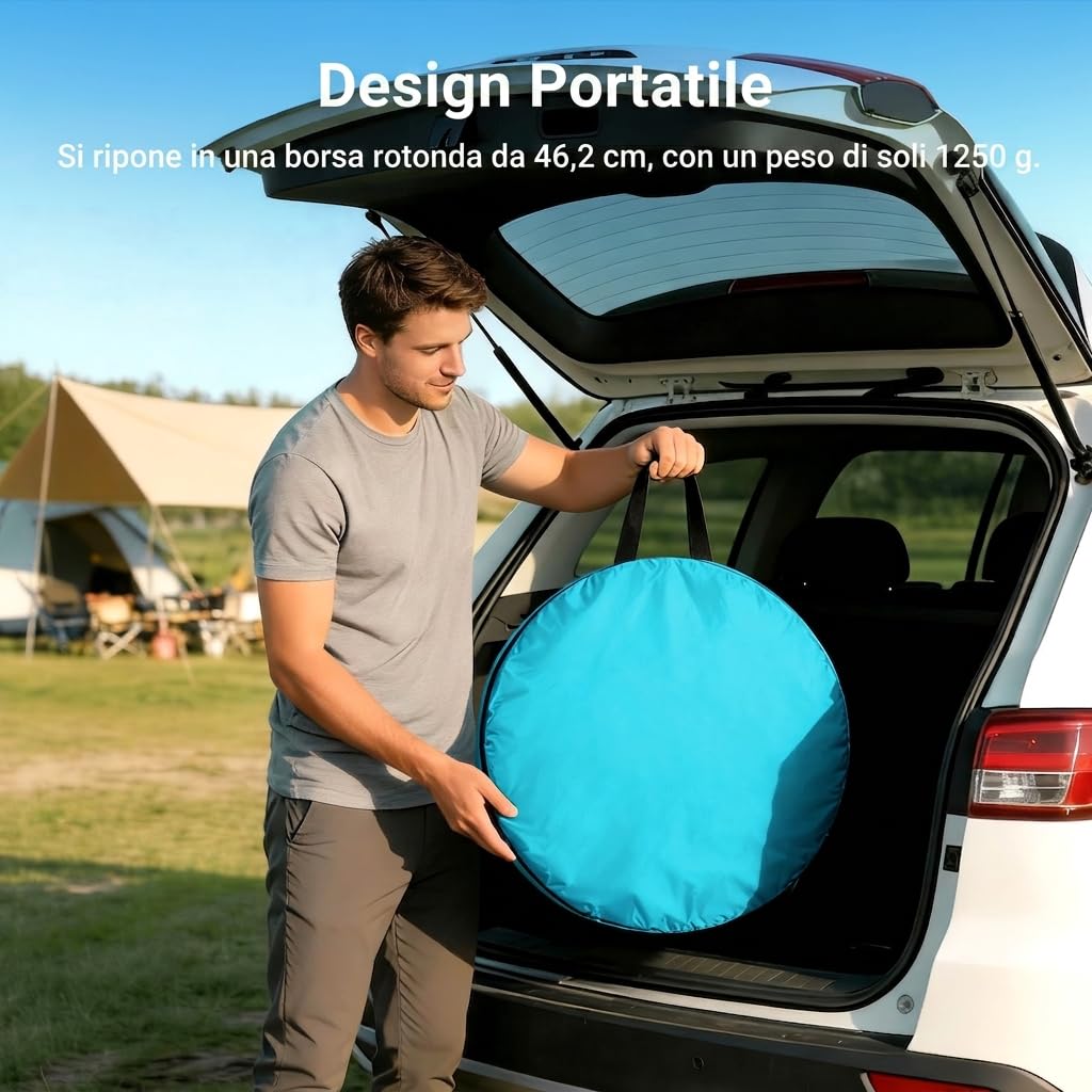 WolfWise Tenda da Spiaggia Pop-Up, Riparo da Spiaggia con Protezione UV 50+, Montaggio in Pochi Secondi, Idrorepellente e Ventilata
