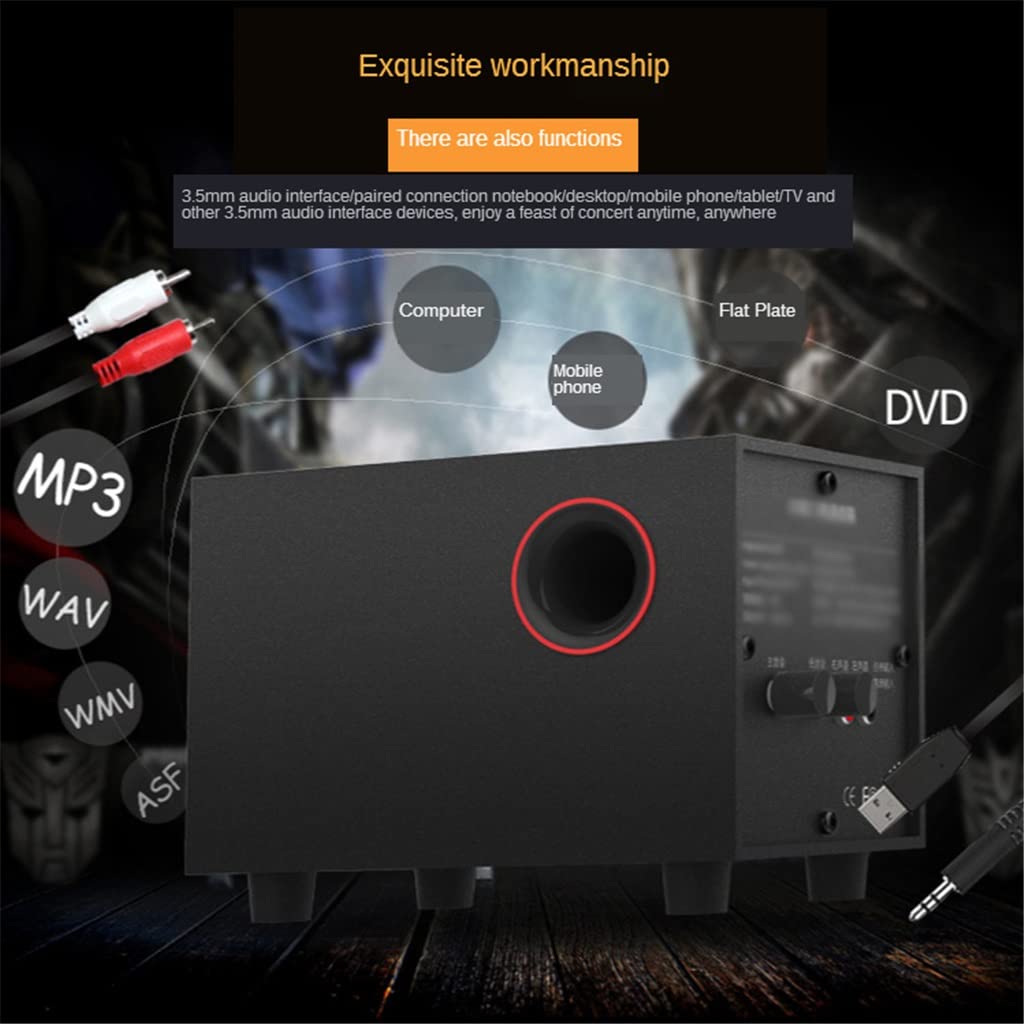 Altoparlante computer desktop multimediale 2.1 PORTATO Subwoofer del basso pesante leggero Alimentatore for Pc Cellulare for laptop