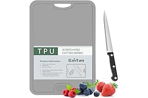 Gintan Flexible TPU Cutting Board with Knife and Juice Groove