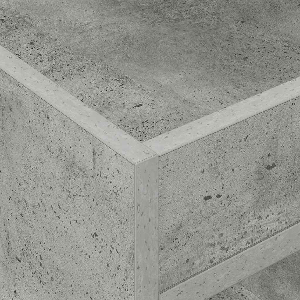 Mesa auxiliar de hormigón, gris, 40 x 40 x 56 cm, rectangular, moderna mesa de centro de madera con estante, elegante mesa de salón para sofá y sillón en interiores