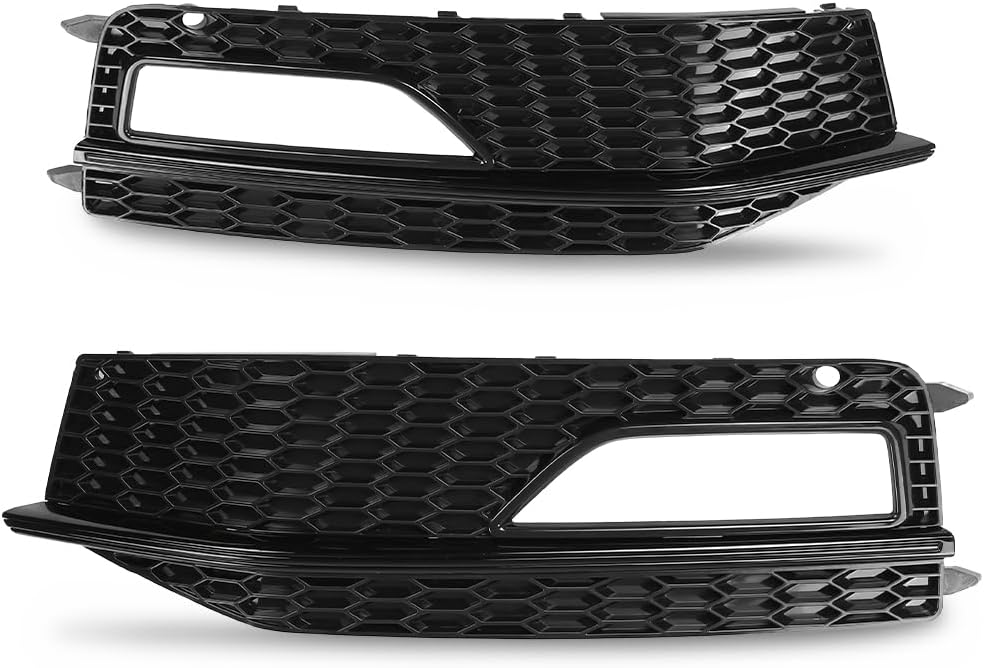 GRAND ORANGE Front Bumper Fog Light Lamp Cover Grille Compatible with Audi A4 S-line S4 2013-2015 8K0807681L, 8K0807682M