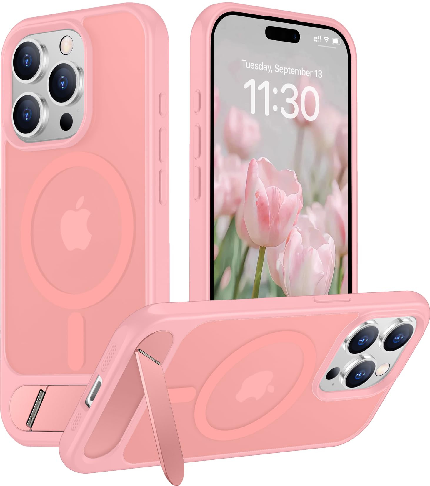 Photo 1 of ***STOCK PHOTO FOR REFERENCE ONLY***Temdan Magnetic Compatible with iPhone 15 Pro Max Case, [Built-in Invisible Kickstand][Compatible with MagSafe][Military Grade Shockproof] Slim Translucent Matte Phone Case for iPhone 15 Pro Max 6.7"