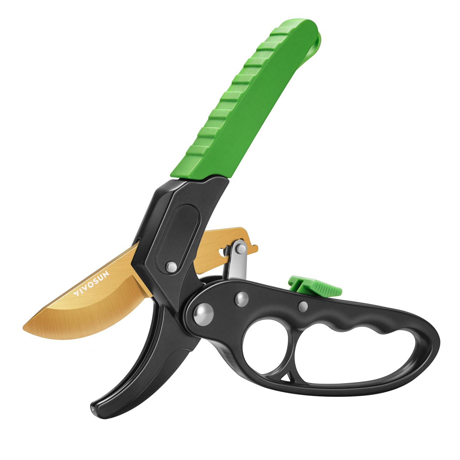 VIVOSUN 8" Ratchet Pruners, Anvil Pruning Shears with Ratchet Mechanism, SK5 Blades, Ergonomic Handles & Safety Lock, Heavy-Duty Gardening Scissors, Hand Pruners, Garden Clippers