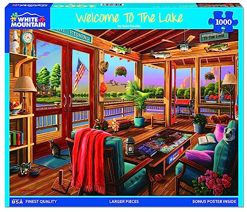 Puzzle de 1000 piezas White Mountain Cozy Cabin, 24 x 30 pulgadas, piezas grandes miniatura 2
