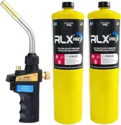 Conjunto Maçarico Portátil Profissional +2 Lata Gás Map 400g