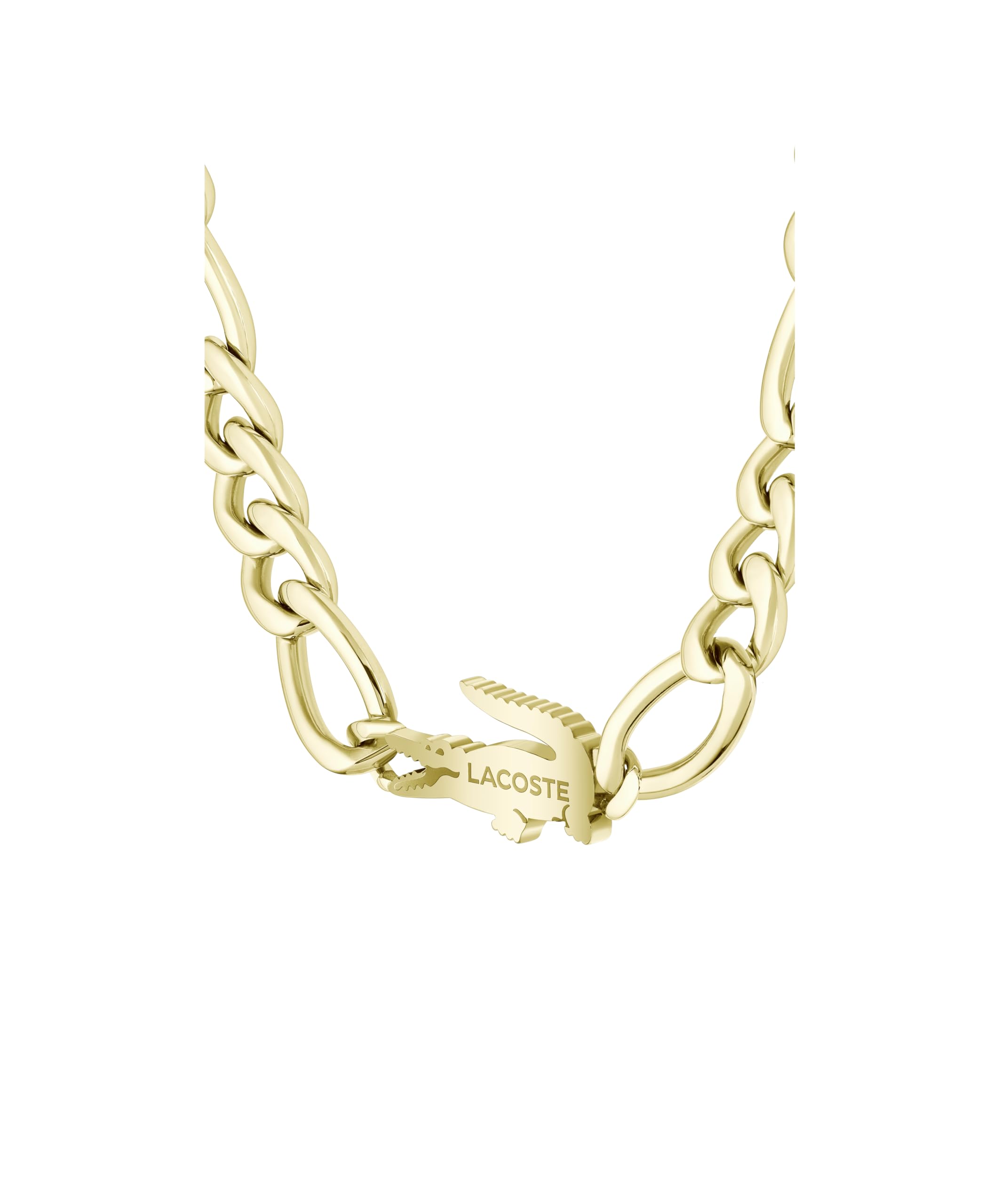 Lacoste Collier en Chaîne Pour Homme et Femme Collection CROCODILE en Acier Inoxydable avec un Charm en forme de Crocodile - Disponible en Version Or ou Argent